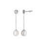 Emily And Ophelia Freshwater Pearl Long Drop Earrings, thumbnail 2 of 3