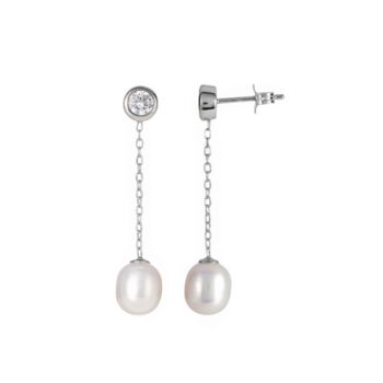 Emily And Ophelia Freshwater Pearl Long Drop Earrings, 2 of 3