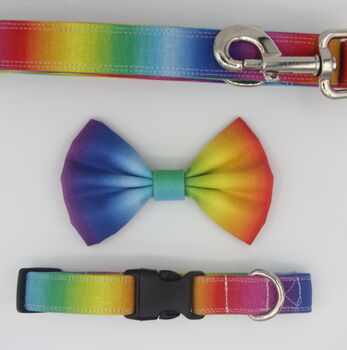 Rainbow Ombré Dog Collar And Lead Accessory Set, 6 of 12