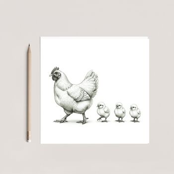 Chickens And Hens Countryside Greeting Card, 2 of 6