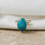 'Lagoon' Hammered Silver Ring With Turquoise Howlite, thumbnail 1 of 4