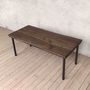Marlow Live Edge Solid Oak Industrial Dining Table, thumbnail 1 of 6