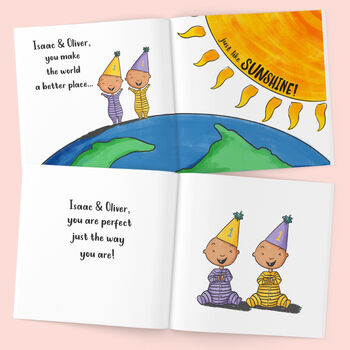 Personalised Twins First 1st Birthday Book, 9 of 10