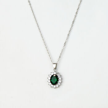 Vintage Style Crystal Pendant Necklace With Tiny White Zirconia Sparkling For Party, 4 of 5