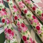 Ivory Hand Painted Pair Of Pink Garden Flower Candles, thumbnail 3 of 3
