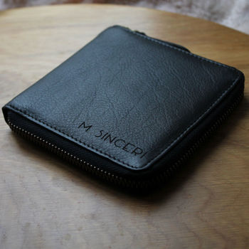 Personalised Zipped Leather Wallet With Coin Pocket, 8 of 11