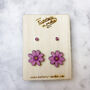 Birth Flower And Crystal Birthstone Stud Earring Set, thumbnail 10 of 12