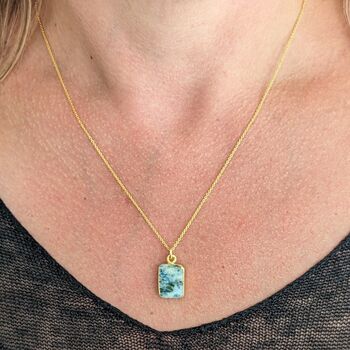'The Rectangle' K2 Jasper Gold Plated Necklace, 2 of 6
