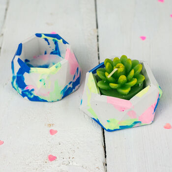Jesmonite Marbled Mini Planters And Tray, 3 of 5