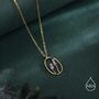 Enamel Lavender Pendant Necklace In Sterling Silver, thumbnail 4 of 12