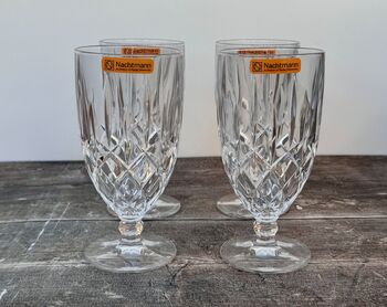 Set Of Four Crystal Cut Iced Beverage Glasses, 2 of 4
