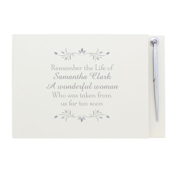 Personalised Sentiments Guest Book And Pen, 7 of 7