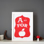A Is For Apple Alphabet Risograph Print, thumbnail 2 of 10