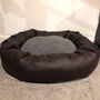 Vegan Leather Donut Dog Bed With Sherpa Fleece Cushion, thumbnail 12 of 12