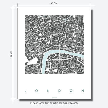 Map Art Print Of London Limited Edition Print, 4 of 5