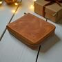Personalised Round Zipper Leather Wallet For Christmas Gift, thumbnail 1 of 11