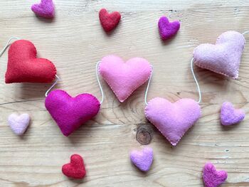 Customisable Valentines Day Heart Garland, 3 of 10