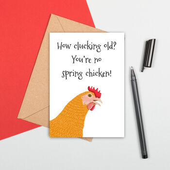 Funny No Spring Chicken Large Size Birthday Card, 2 of 2
