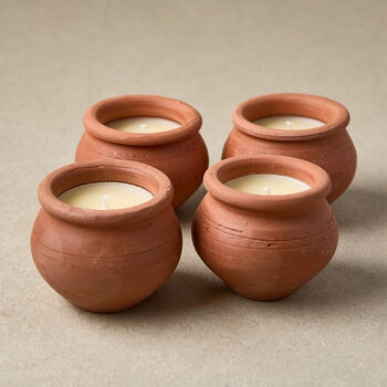 Terracotta Dalit Candles Box Of Four | Murgan, 2 of 3