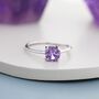 Genuine 1 Ct Amethyst Crystal Ring In Sterling Silver, thumbnail 6 of 12