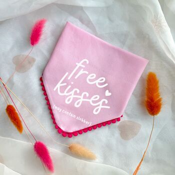 Free Kisses Valentines Dog Bandana, 3 of 6