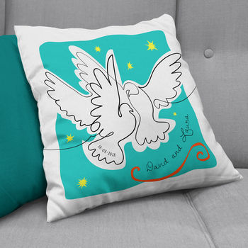 Personalised Matisse Doves Cut Out Cushion, 6 of 7