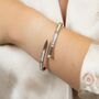 18ct Rose Gold Zircon Luxury Cuff Wrist Bangle Bracelet, thumbnail 1 of 3