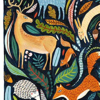 Folk Woodland Animals Print, 5 of 6