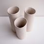 Handmade Satin White Pottery Tall Cylinder Vase, thumbnail 7 of 7
