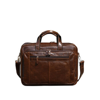 Genuine Leather Briefcase With Luggage Strap, 8 of 12
