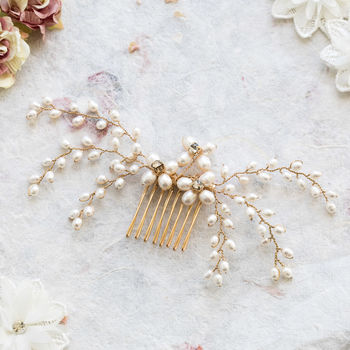 lotte freshwater comb pearl crystal hair notonthehighstreet
