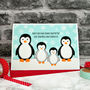 'Penguins' Personalised Family Christmas Card, thumbnail 2 of 4