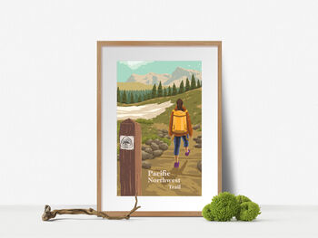 Pacific Northwest Trail USA Travel Poster Art Print, 4 of 8