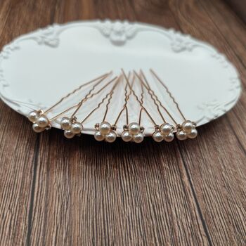 Set Of Six Pearl Bridal Hair Pins, 11 of 12