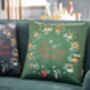Green 12 Days Of Christmas Cushion, thumbnail 1 of 7