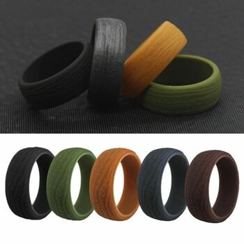 Handmade Unisex Wood Effect Silicone Ring, 6 of 11