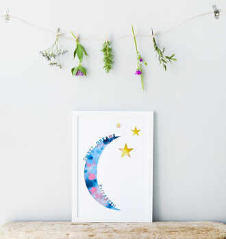 Moon And Stars Personalised Giclée Print, 2 of 4