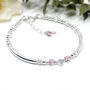 June Birthstone Bracelet, Sterling Silver Beaded Crystal Jewellery, thumbnail 1 of 3