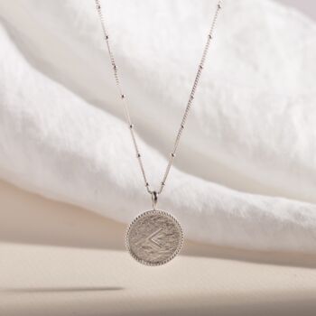'Kind' Recycled Silver Shorthand Coin Pendant Necklace, 2 of 8
