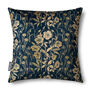 Luxury Velvet Cushion With Piping Spring Navy Blue And Gold, thumbnail 5 of 5