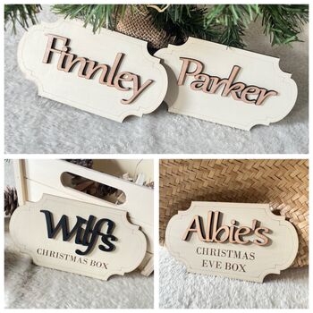 Christmas Eve Box Plaque Personalised Crate Sign, 7 of 11
