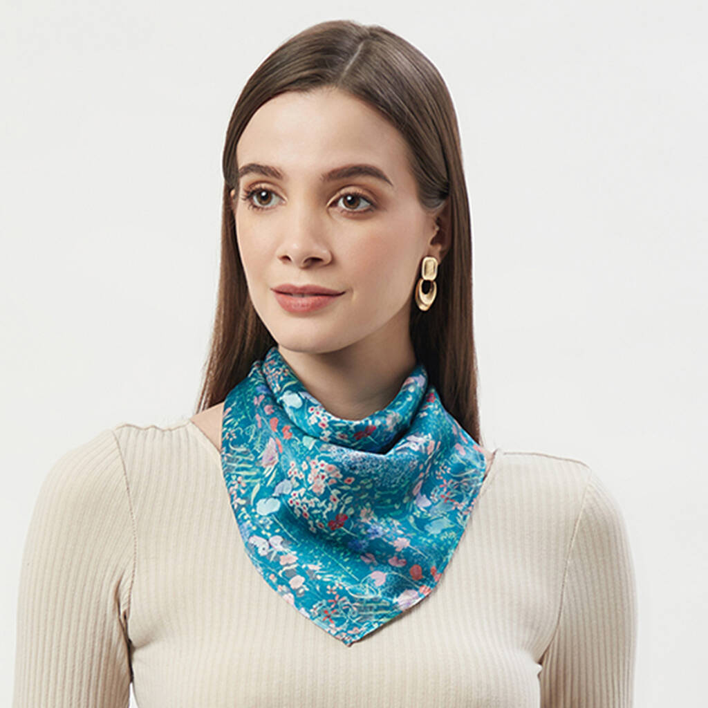 Botanical Meadows Silk Neckerchief By Pattern Passion