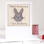 Personalised Bunny Rabbit Anniversary Card, thumbnail 1 of 12
