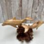 Hand Carved Wooden Dolphin Pair Sculpture Ornament, thumbnail 10 of 12