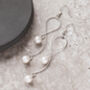 Silver Colour Snake Chain And Pearl Drop Earrings, thumbnail 2 of 4