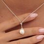 Sterling Silver Baroque Pearl Charm Necklace, thumbnail 1 of 6