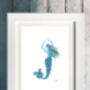 Mermaid Morwenna Upcycled Paper Collage Print, thumbnail 1 of 5