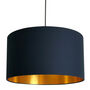 Deep Space Navy Lampshade With Copper Or Gold Foil Lining, thumbnail 2 of 5