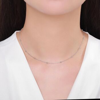 Satellite Chain Choker Necklace In Sterling Silver, 2 of 12