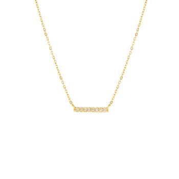 9ct Solid Gold Diamond Bar Necklace, 2 of 4